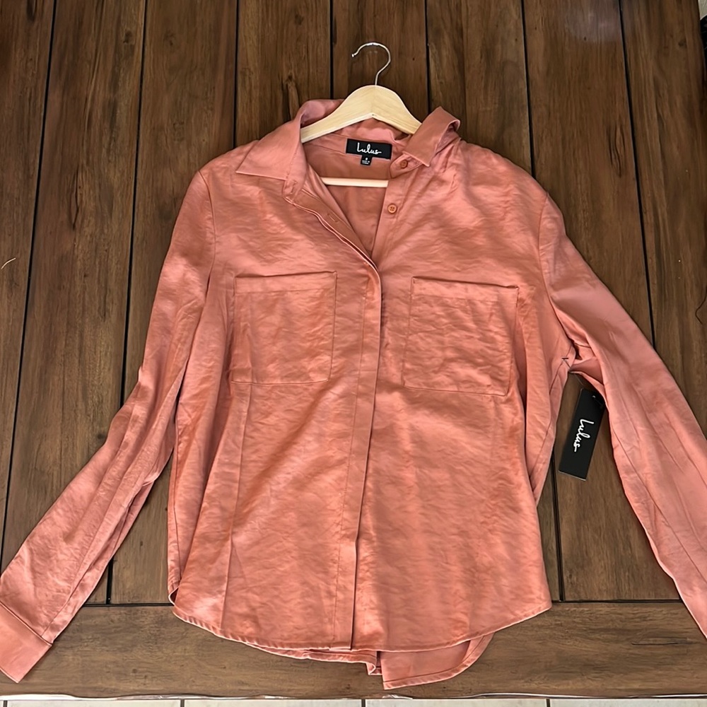 Lulus, Mauve Color, Satin Blouse